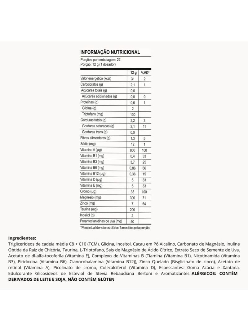 Suplemento Sleep Chocolate 264g Glicina e Triptofano Koala