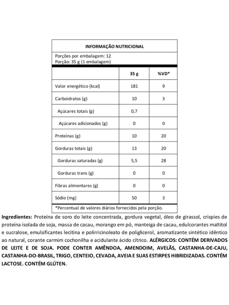 Crush Bar 20 Morango Mais Mu 35g