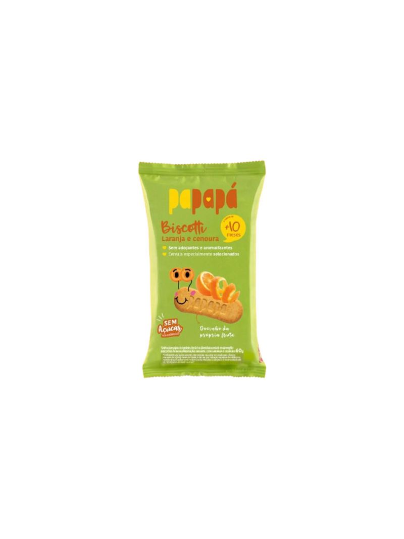 Biscoito Infantil Biscotti com Laranja e Cenoura Papapá 60g