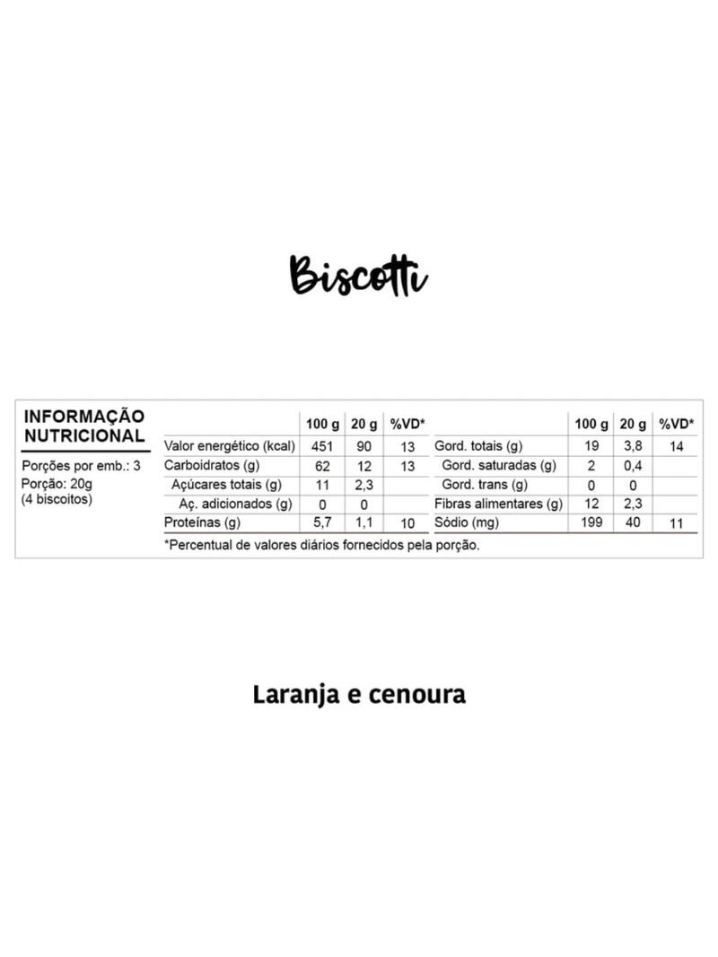 Biscoito Infantil Biscotti com Laranja e Cenoura Papapá 60g