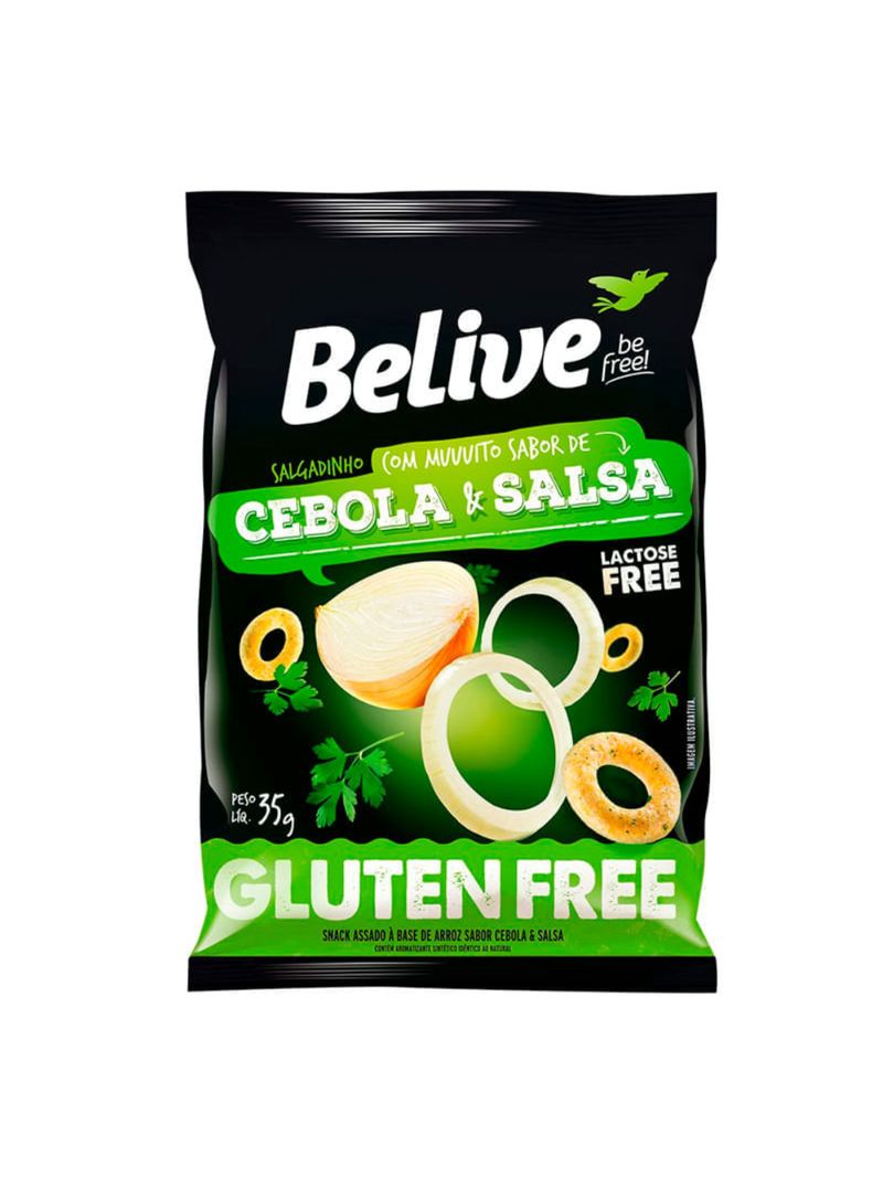 Salgadinho sem Glúten Cebola e Salsa Belive 35g