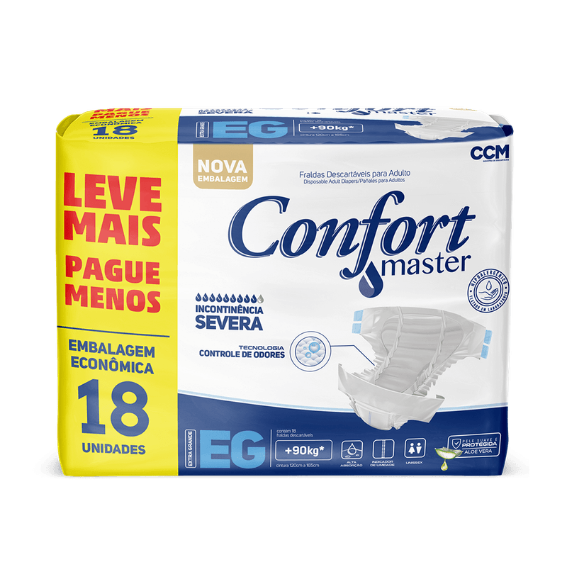 Fralda Geriátrica Confort Master EG - 18 Unidades