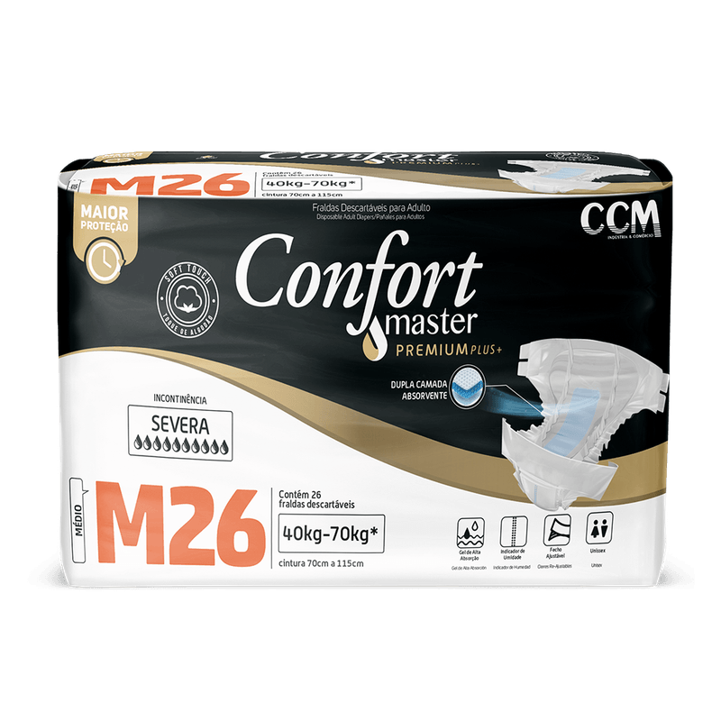 Fralda Geriátrica Confort Master M - 26 Unidades