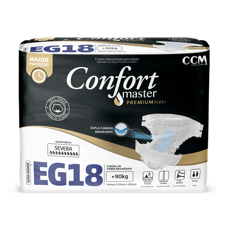 Fralda Geriátrica Confort Master EG - 18 Unidades