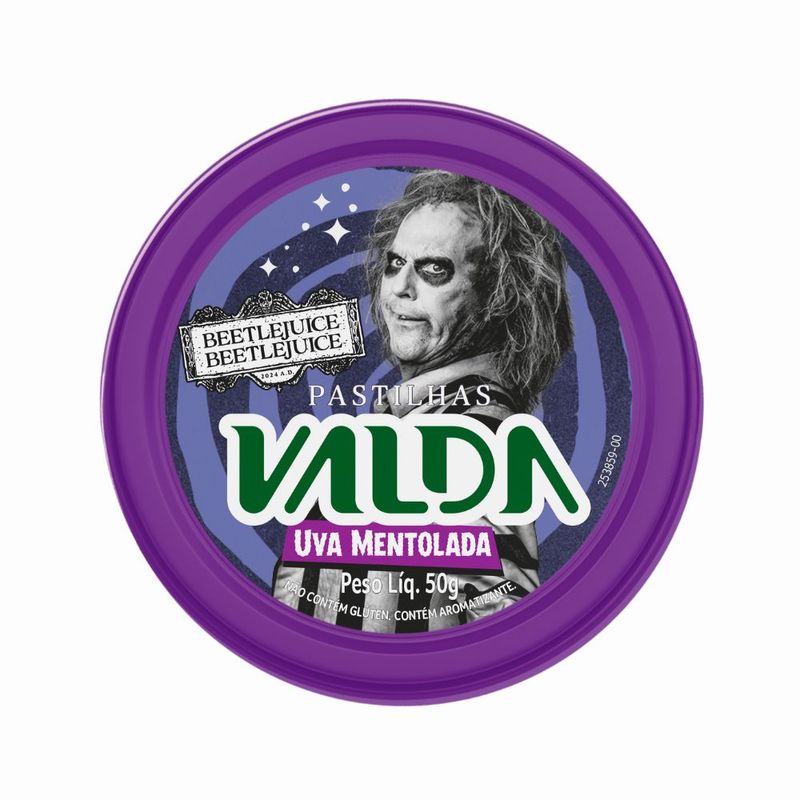 Pastilha Valda Beetlejuice Uva Mentolada - 50g