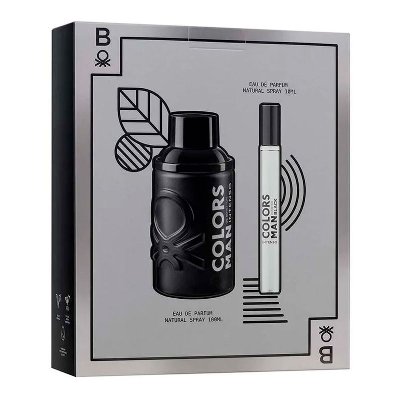 Kit Benetton United Colors Man Black Intenso Masculino - Eau de Parfum 100ml + 10ml
