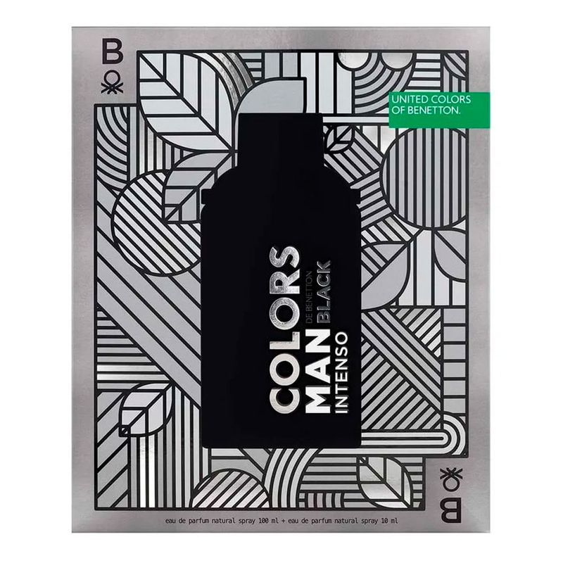 Kit Benetton United Colors Man Black Intenso Masculino - Eau de Parfum 100ml + 10ml