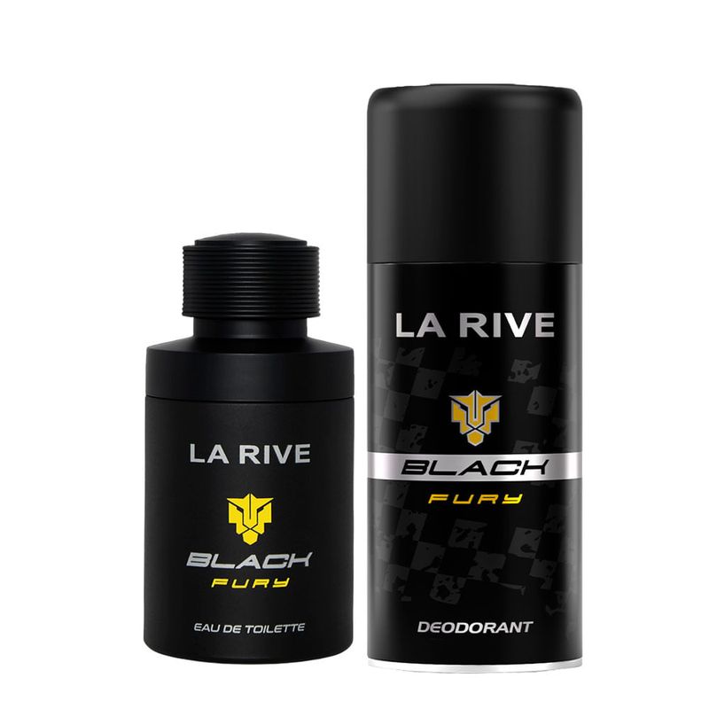 Kit La Rive Black Fury Masculino - Eau de Toilette 75ml + Desodorante 150ml