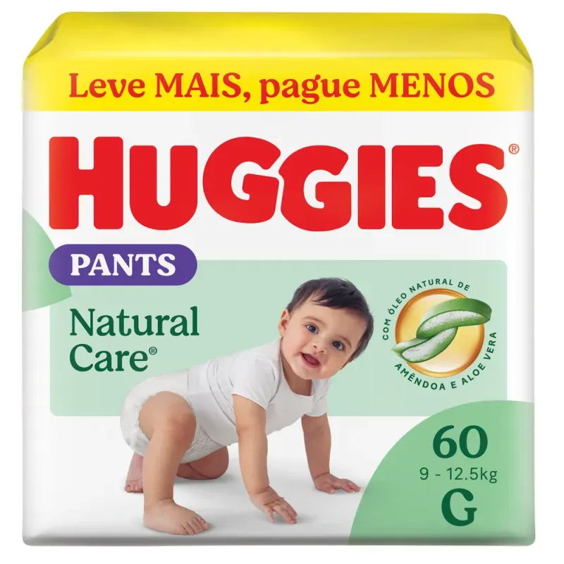 Fralda Huggies Pants Premium Natural Care 60 Unidades G