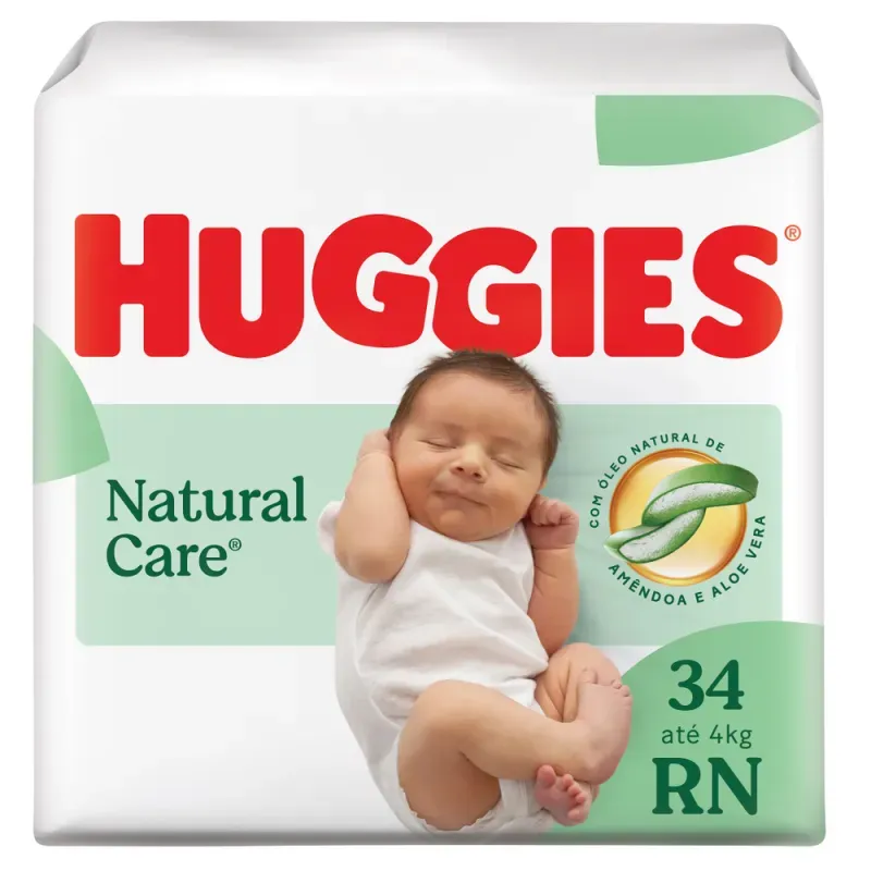 Fralda Huggies Premium Natural Care 34 Unidades RN