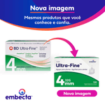 Agulhas para Caneta BD Ultra-Fine 4mm - 100 Unidades