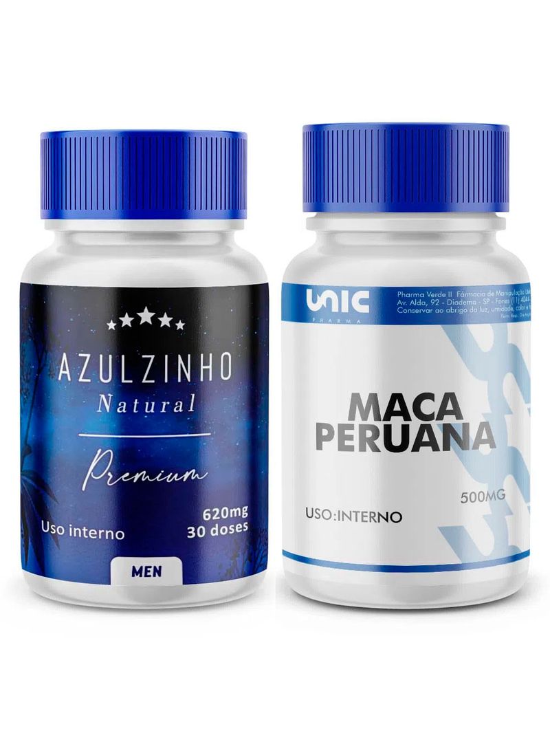Azulzinho Natural + Maca Peruana  500Mg - 30 Doses
