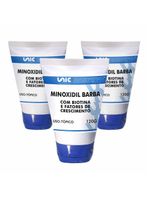 Kit 3 Minoxidil 5% Para Barba com Biotina mais Fatores de Crescimento 120g