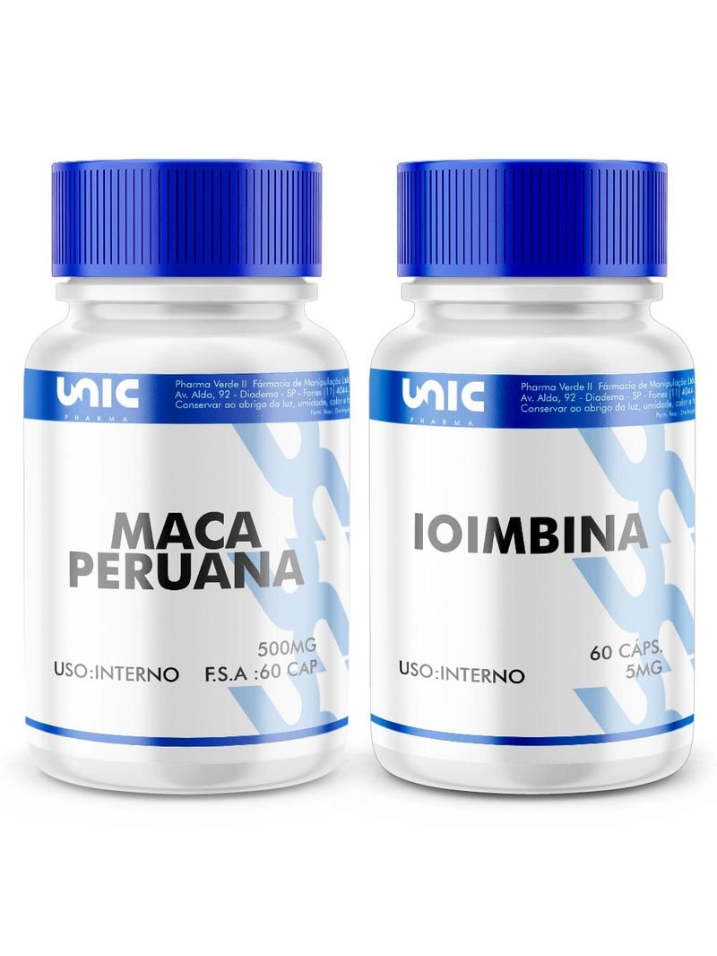 Maca Peruana 500mg 60Cap + Ioimbin 5mg 60caps