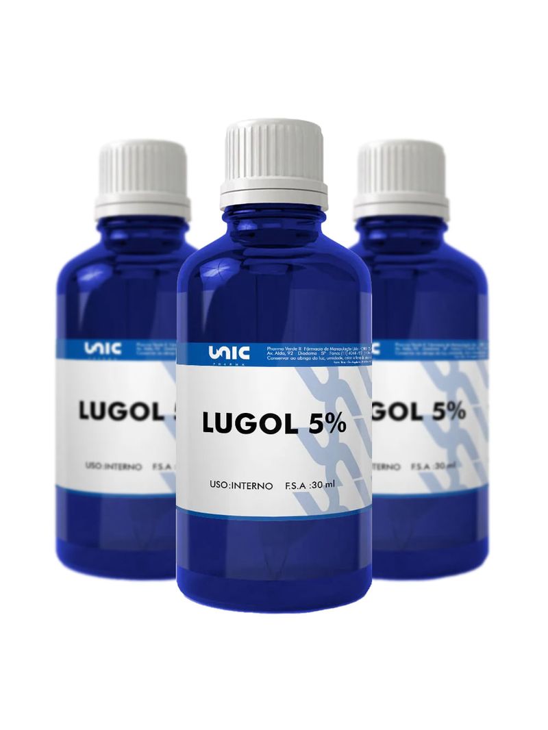 lugol 5% iodo Inorgânico 30Ml Kit c/3