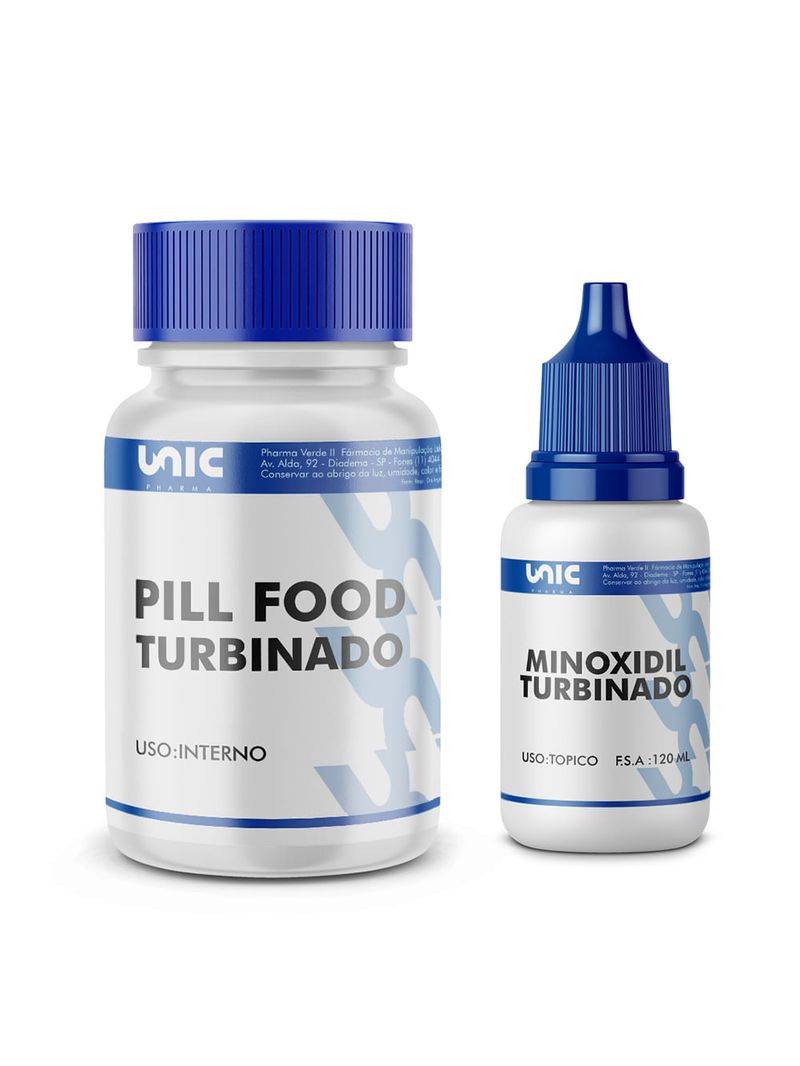 Pill food turbinado e Minoxidil turbinado 120ml