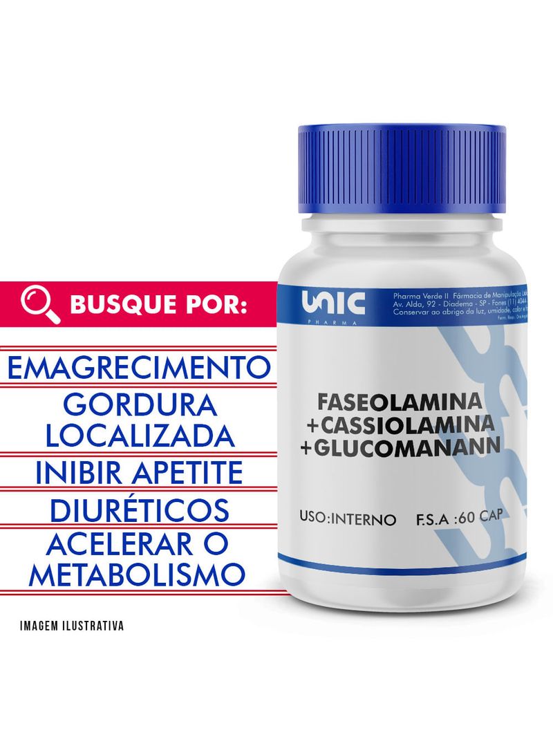 Faseolamina + Cassiolamina + Glucomanann 60 Doses