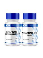 Metilfolato + Metilcobalamina E Vitamina D3 - 60 Cápsulas