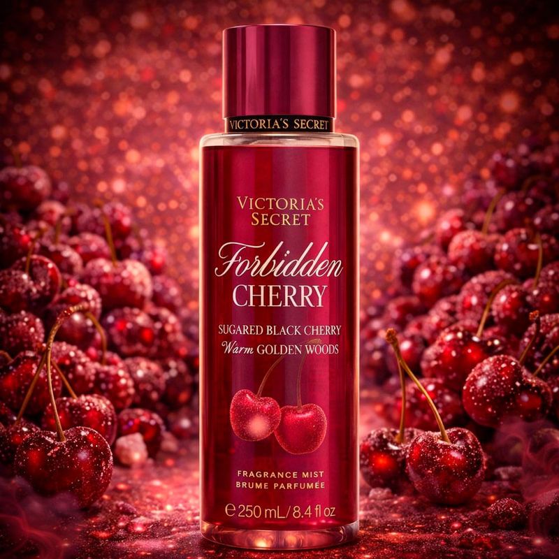 Body Splash Victoria's Secret Forbidden Cherry 250ml Cereja e Madeiras Douradas