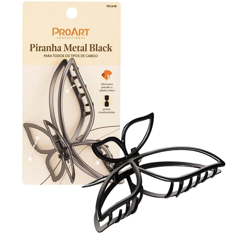 ProArt Piranha Metal Black Borboleta - Acessório para Cabelo