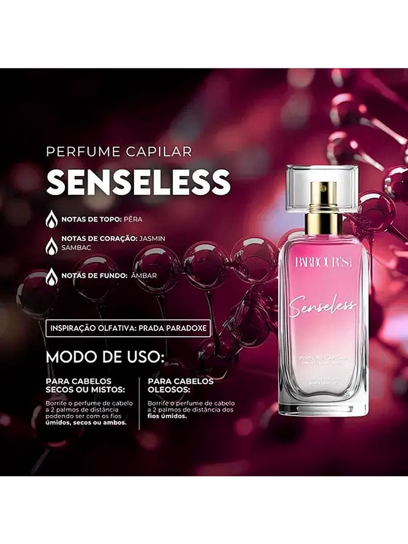 Perfume Capilar e Finalizador Termoativo Senseless 50ml Barbour's Beauty