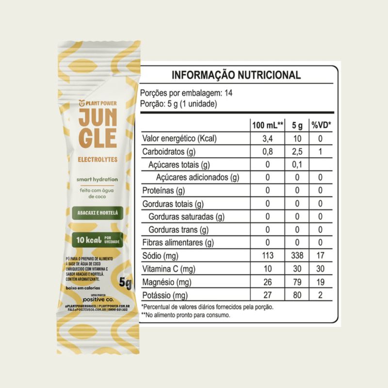Jungle Electrolytes Abacaxi e Hortelã Plant Power 5g