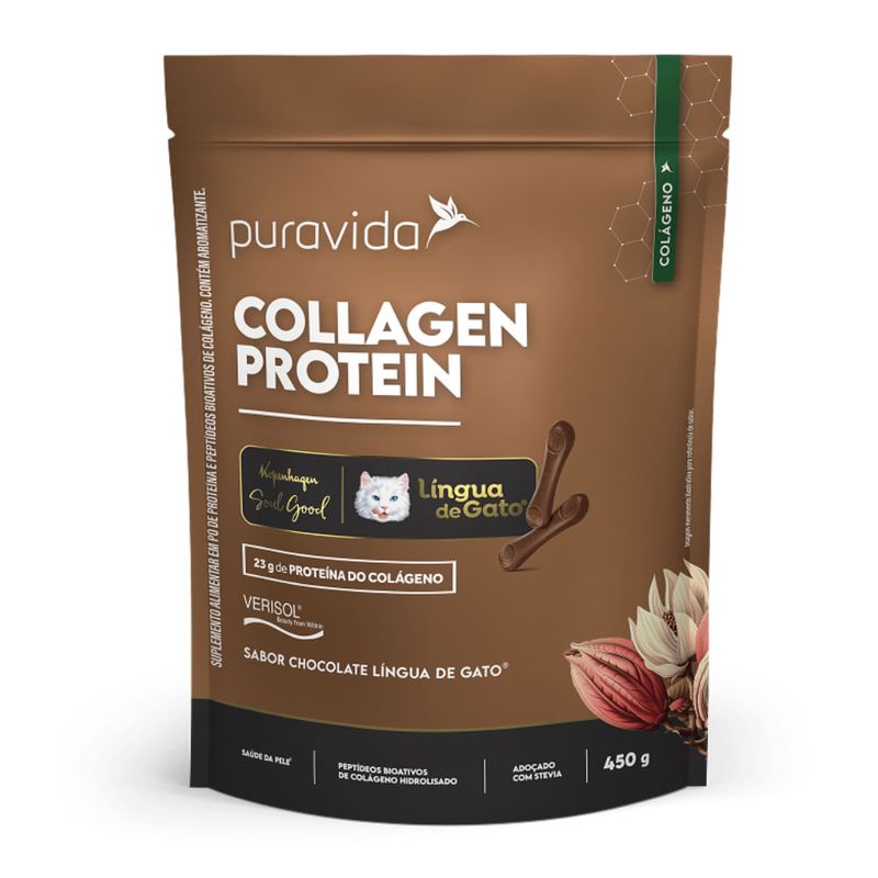 Collagen Protein Língua de Gato Puravida 450g