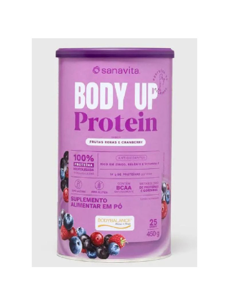 Body Up Protein Frutas Roxas e Cranberry Sanavita 450g