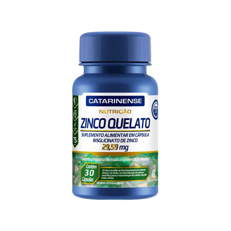 Zinco Quelato 29,59mg Catarinense Nutrição 30caps