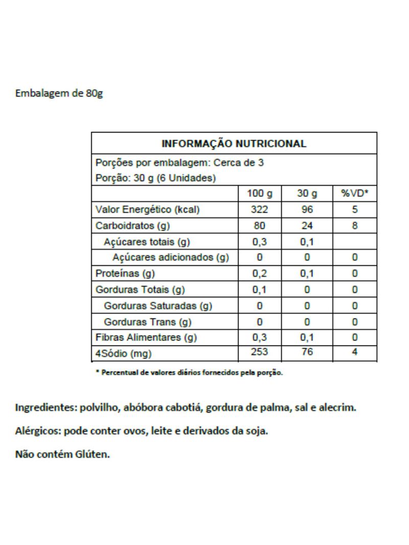 Biscoito de Polvilho Abóbora com Alecrim Chef di Serio 80g