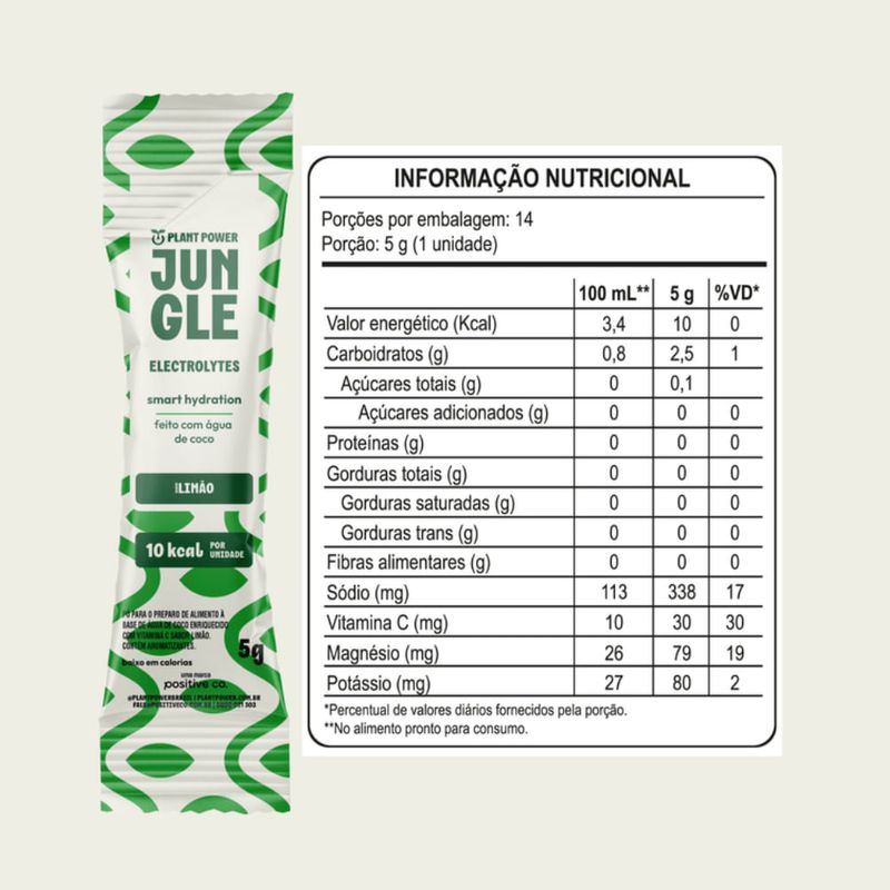 Jungle Electrolytes Limão Plant Power 5g