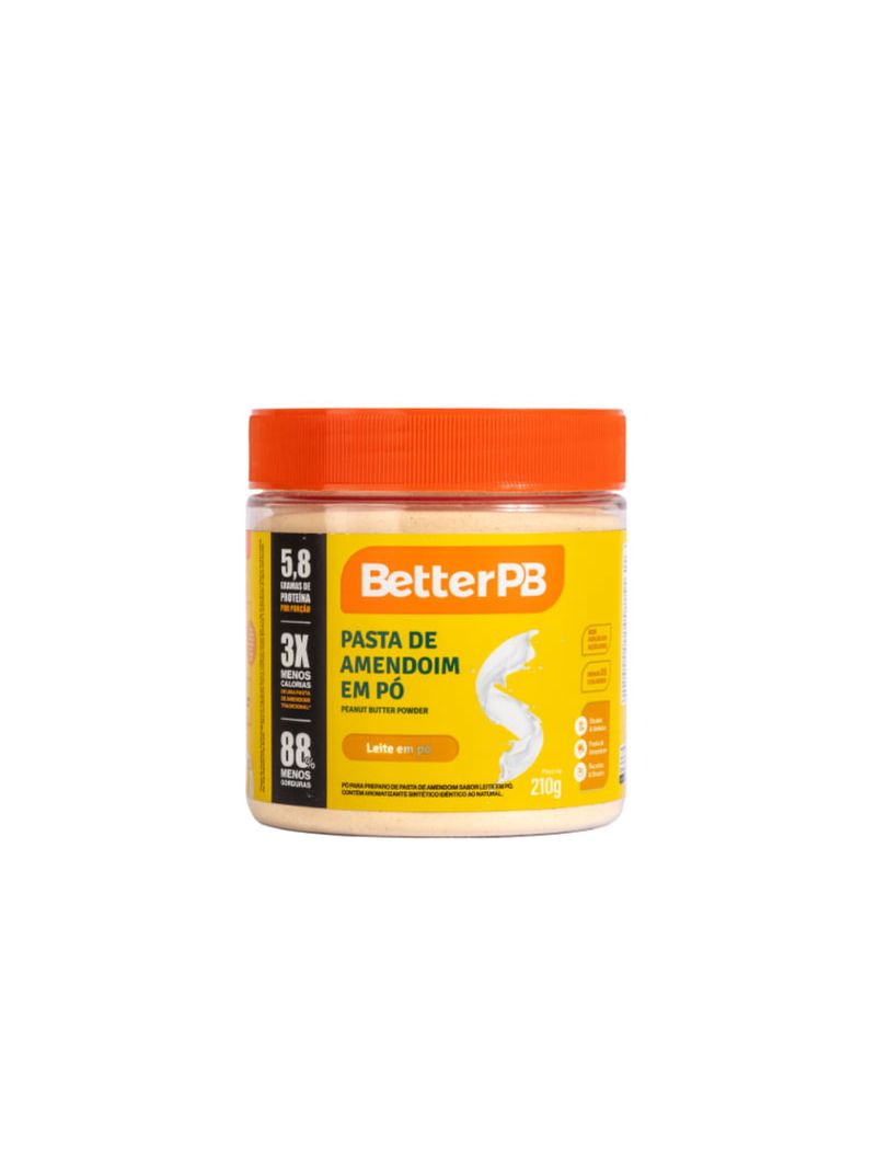 Pasta de Amendoim em Pó Leite Em Pó BetterPB 210g