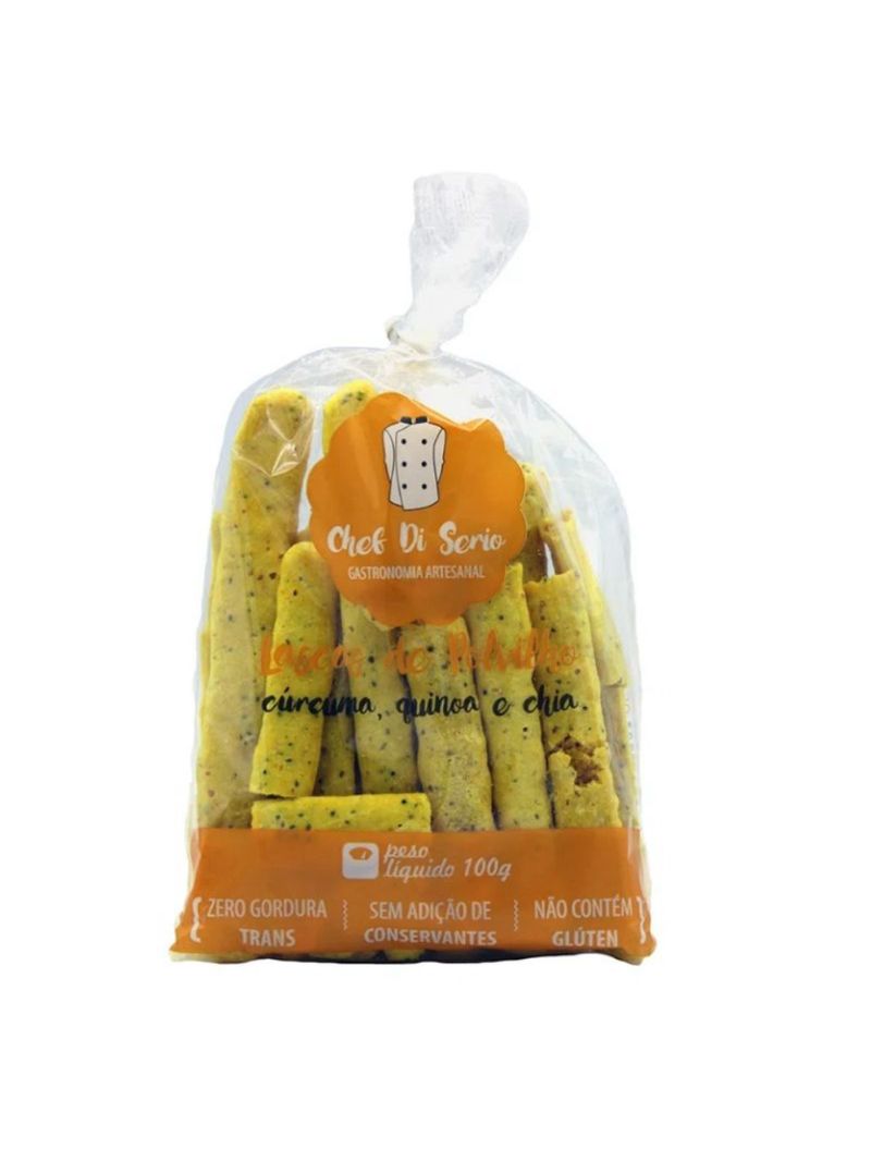 Lascas Polvilho com Cúrcuma Quinoa e Chia 100g Chef Di Serio