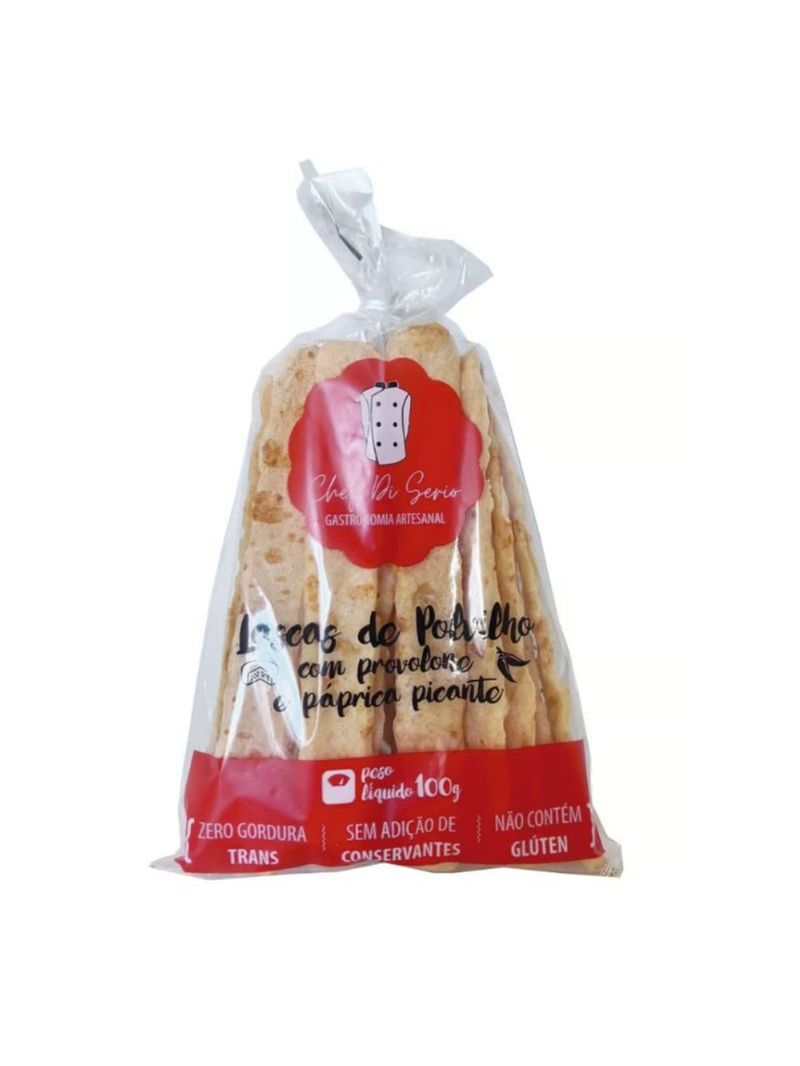 Lascas Polvilho com Provolone Páprica Picante 100g Chef Di Serio