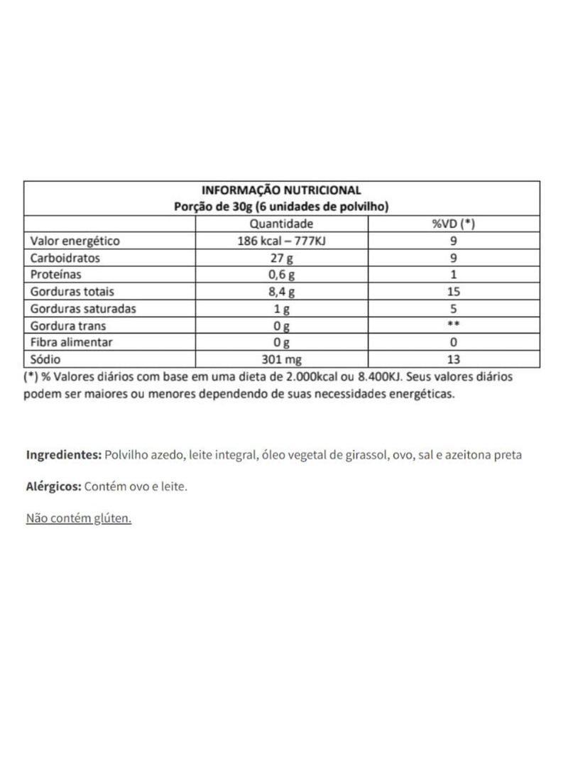 Lascas Polvilho com Azeitona Preta 100g Chef Di Serio