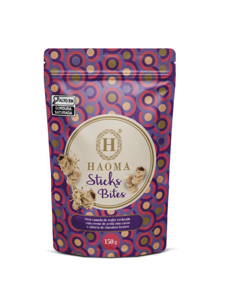 Sticks Bites Chocolate Branco Haoma 150g