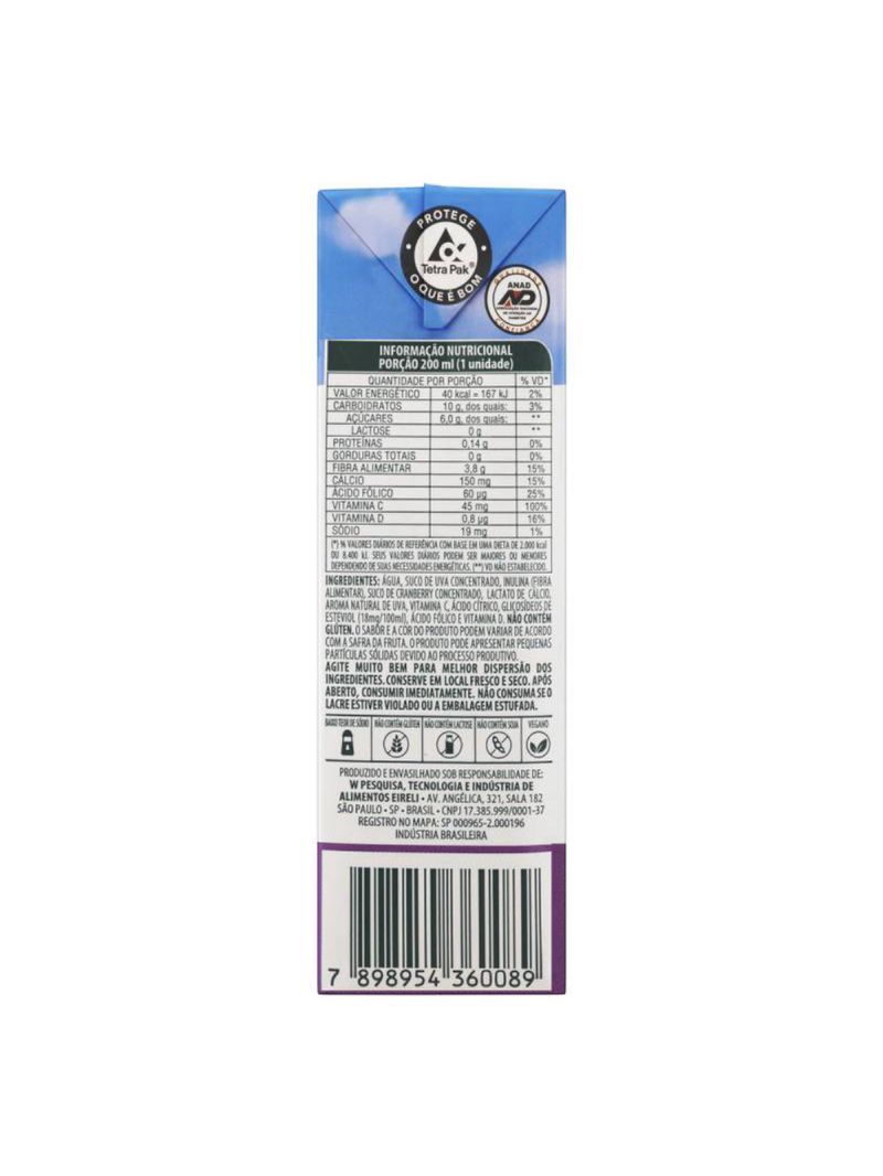 Suco Sem Adição De Açúcares Uva Com Cranberry Life Mix 200Ml