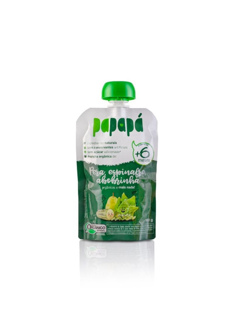 Papinha Pera Espinafre Abobrinha Papapá 100g