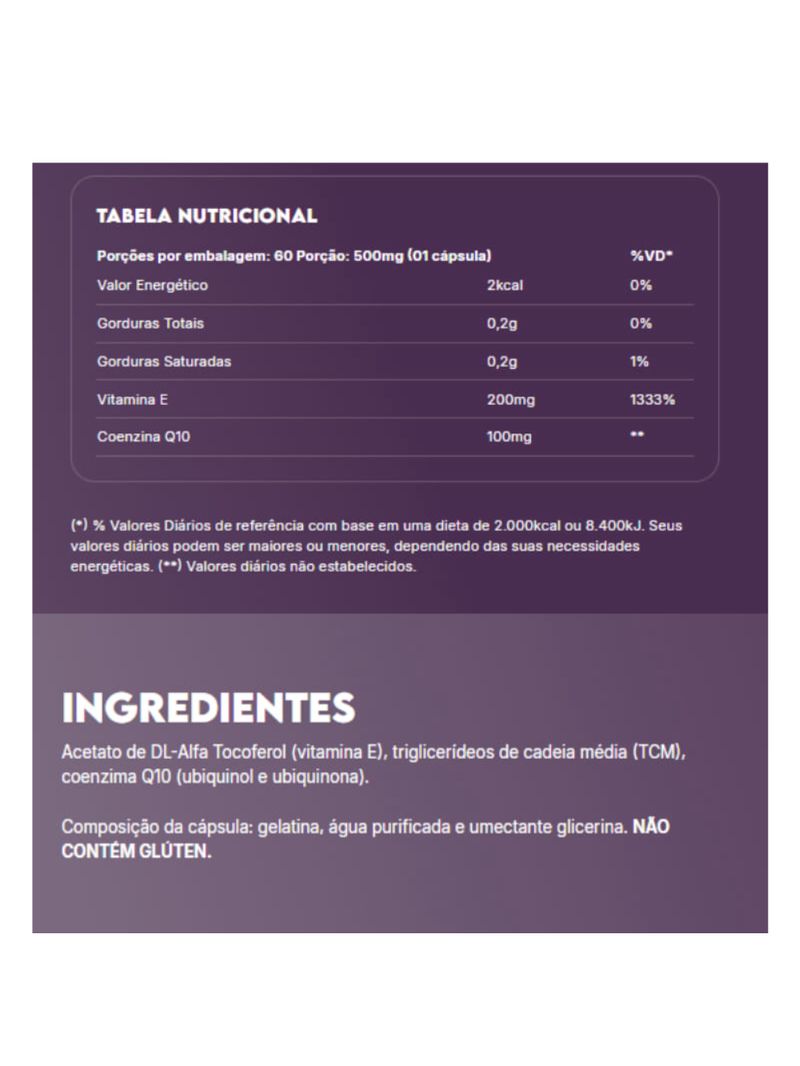 True CoQ10 Ubiquinol +Vitamina E Lipossomal True Source 60caps