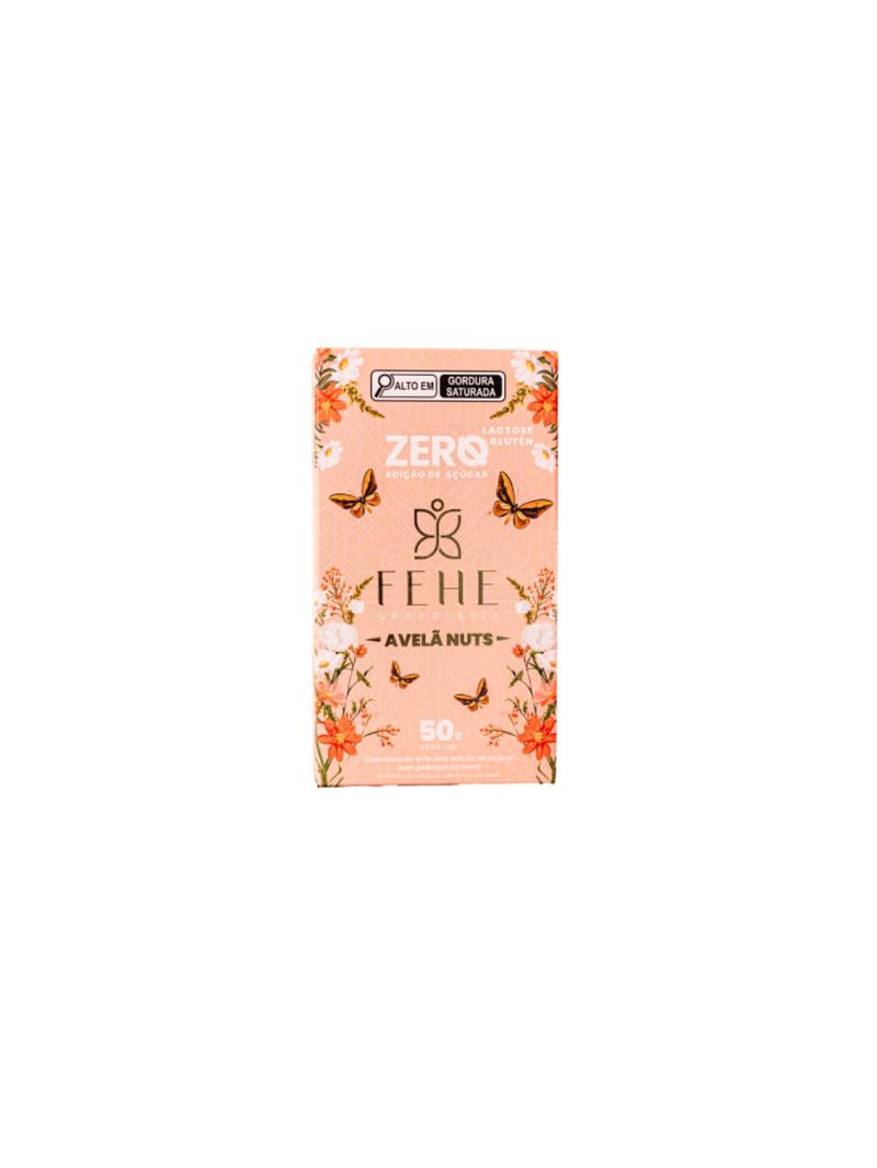 Barra De Chocolate Ao Leite Com Avelã Nuts Fehe 50g