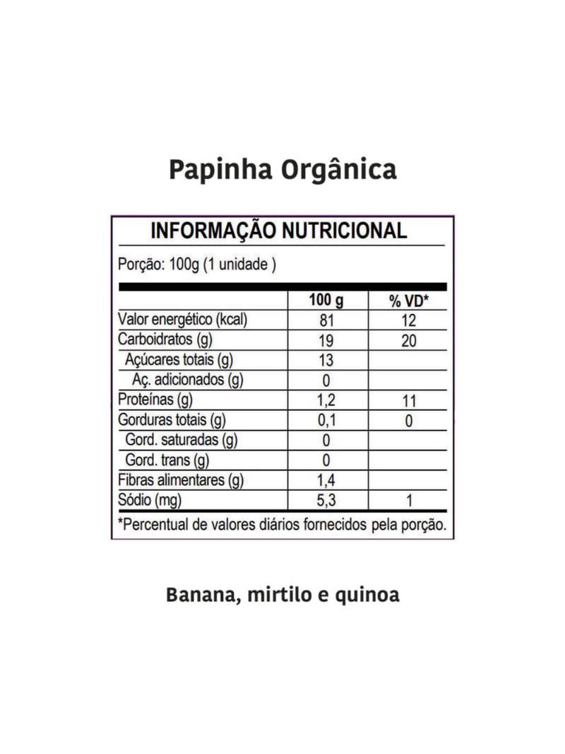 Papinha Banana Mirtilo e Quinoa Papapá 100g