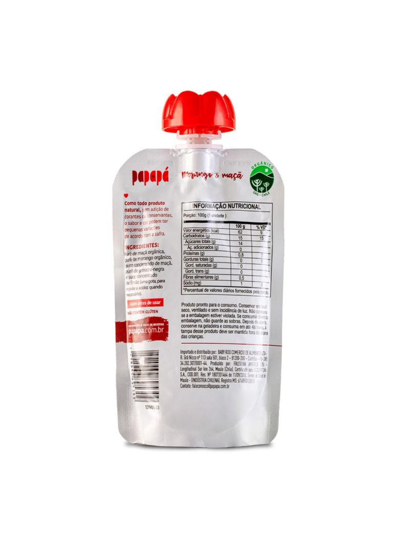 Papinha Morango Maçã Papapá 100g