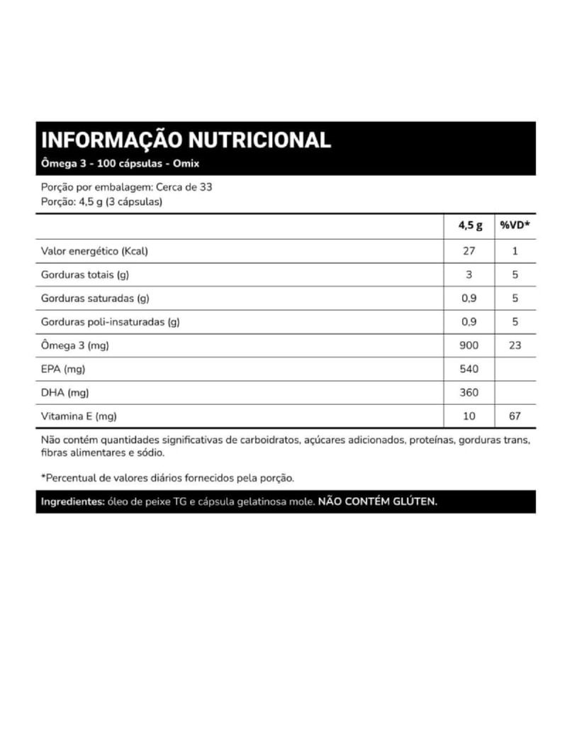 Ômega 3 Omix 1000mg 100cáps