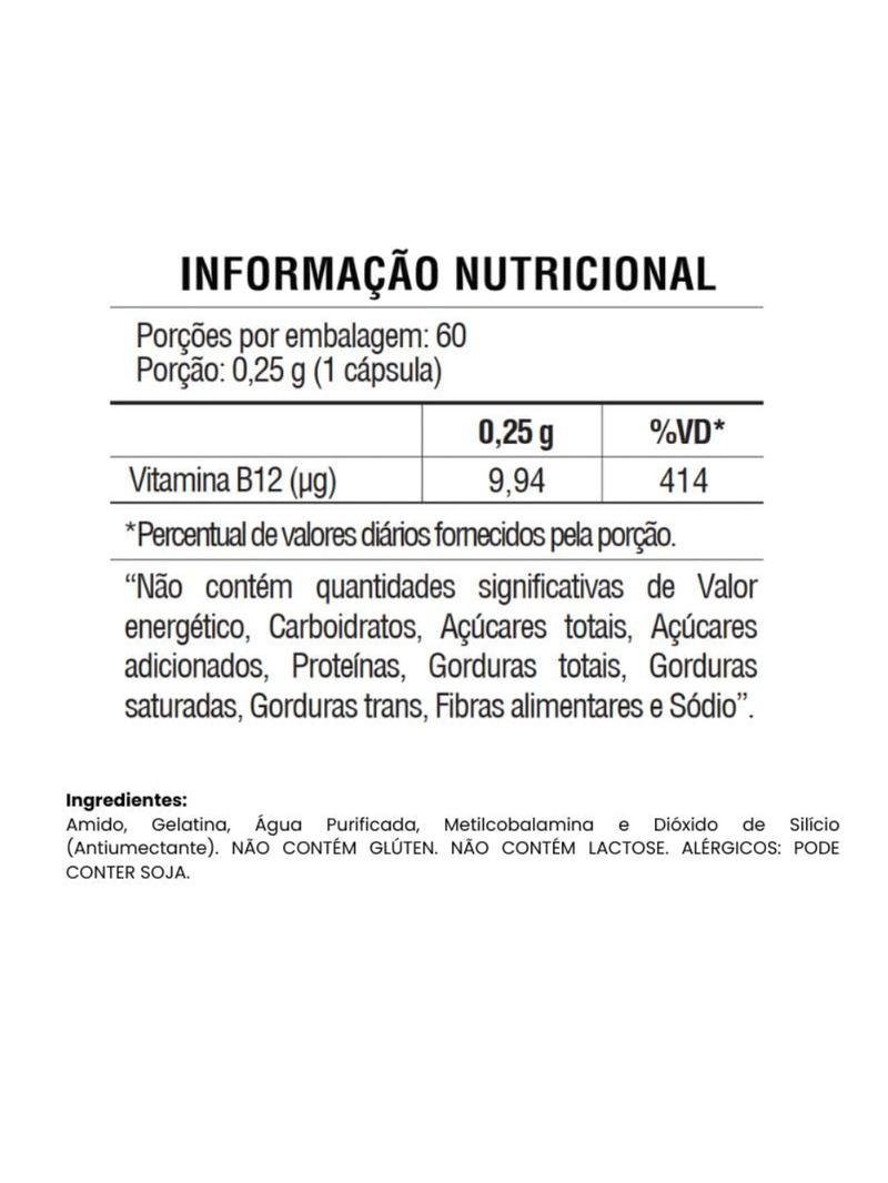 Vitamina B12 Vitaminlife 60caps