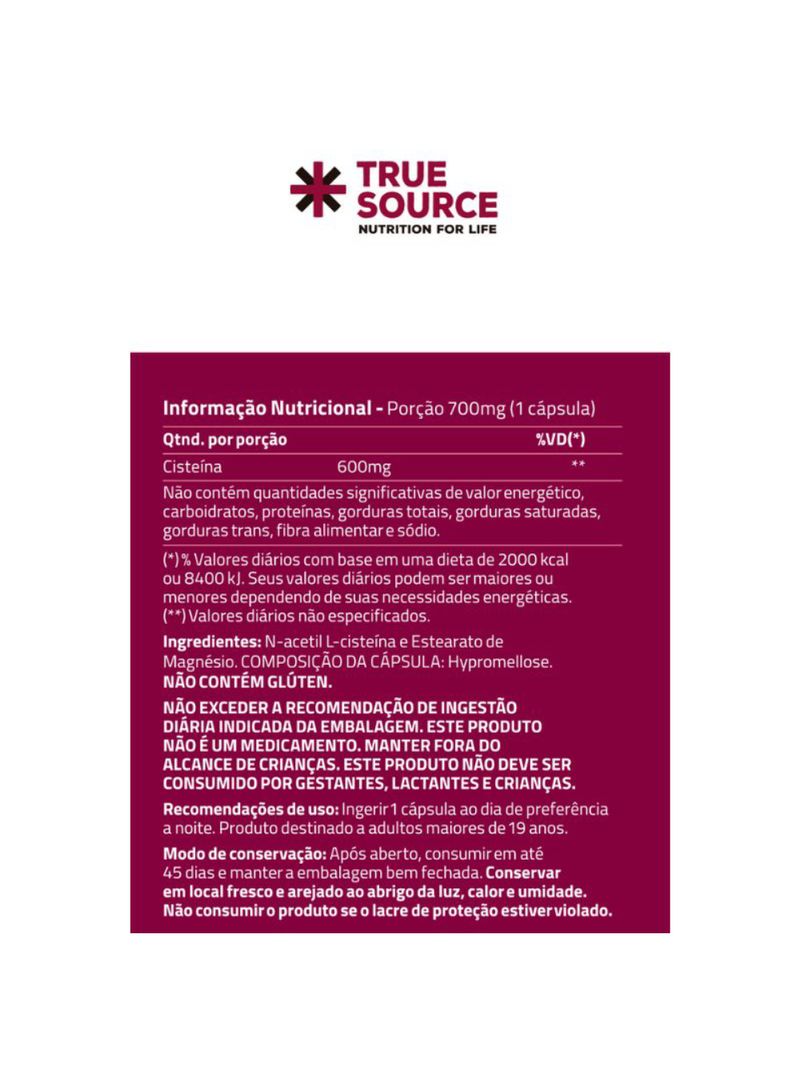 Nac True Source 30 cápsulas