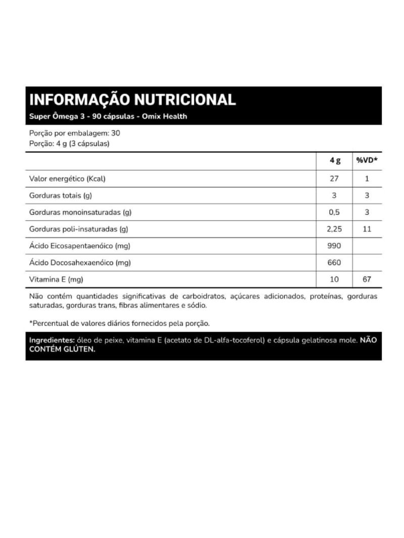 Super Ômega 3 Omix Health 90cáps