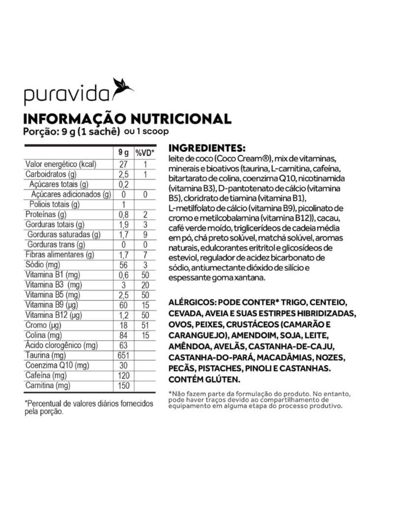 Power Coffee Chocolate Puravida 180g