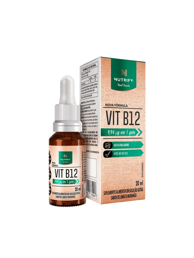 Vit B12 Limão e Morango Nutrify 20ml