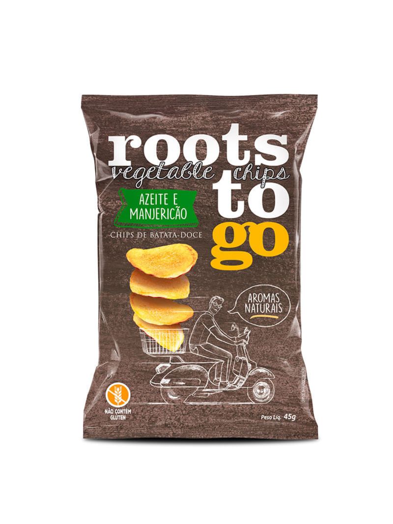 Chips Batata Doce Azeite e Manjericão Roots To Go 45g