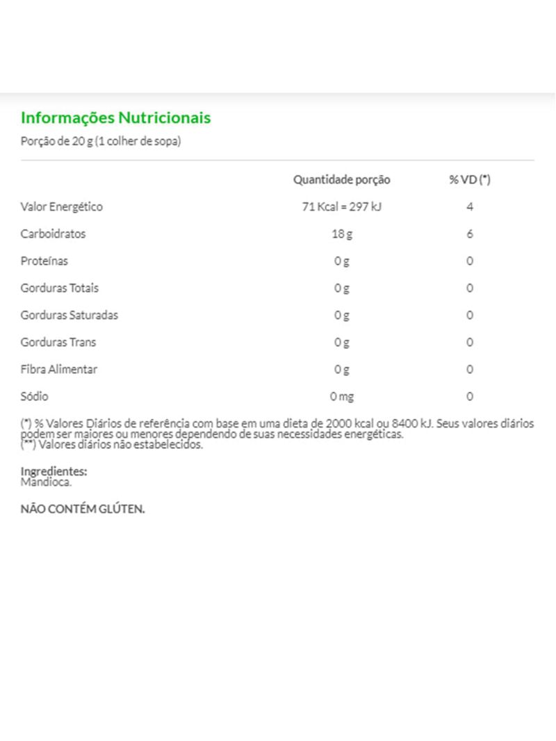 Polvilho Doce 500g - Sabor Alternativo